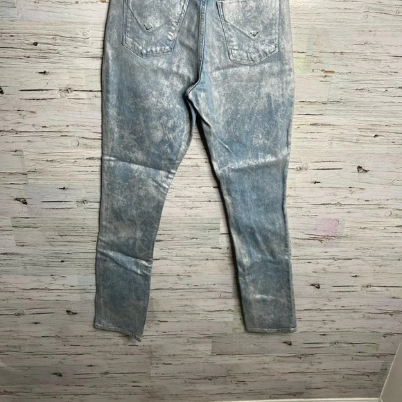 Hudson high rise straight holly jeans size 26 sparkly silver  blue - Picture 8 of 9